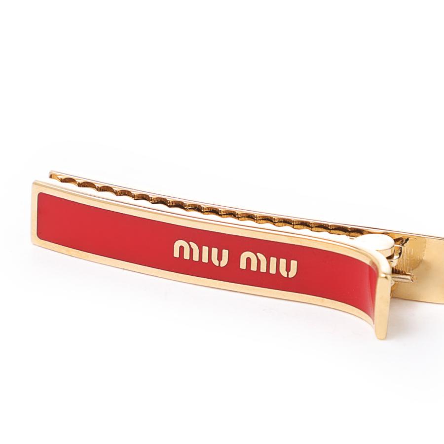 miumiu バレッタ クリップ miu ミュウミュウ ヘアクリップ 2点セット バレッタ レッド