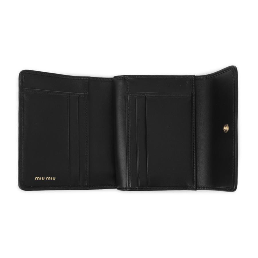 miumiu 黒財布 二つ折り miu miu（ミュウミュウ） miu miu 2つ折り財布 小銭入れ付き MATELASSE