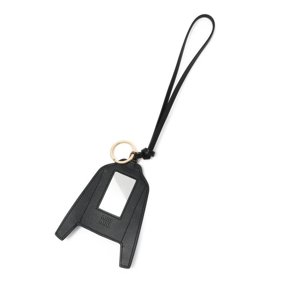 ミュウミュウ miu miu キーリング LEATHER KEYCHAIN TRICK バッグチャームモチーフ ブルー レディース 5tl529-2cui-f0237の画像