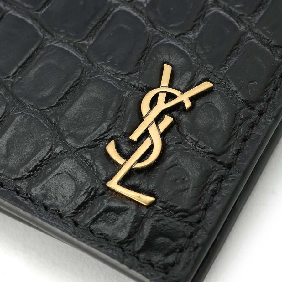 SAINT LAURENT サンローラン 2つ折り財布 PCC TINY MONOGRAM ブラック