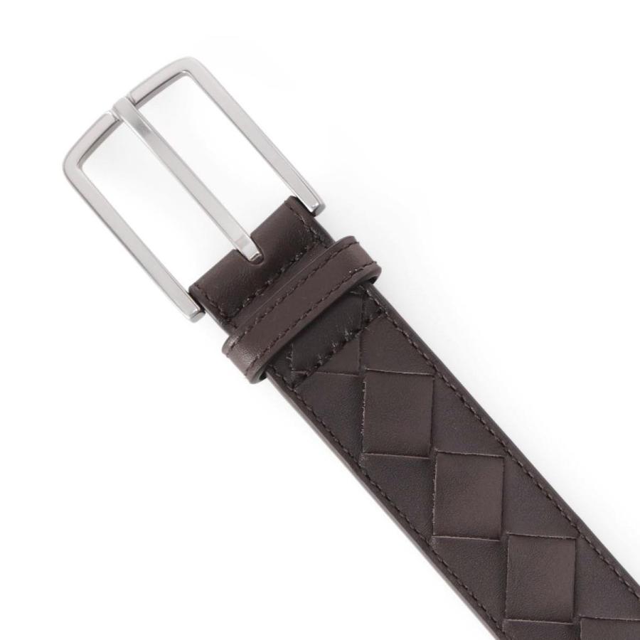 【美品】ボッテガヴェネタ メンズ レザー ベルト イントレチャート 正規品 茶色 新作【Bottega Veneta】イントレチャート レザー ベルト、全2色