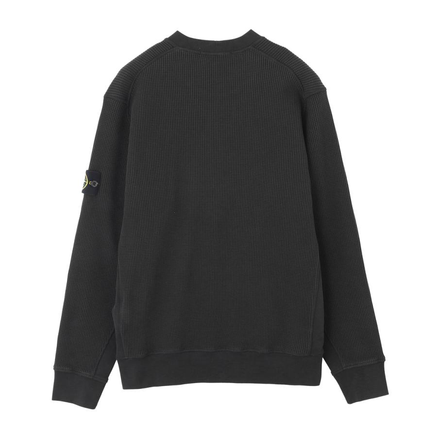 ストーンアイランド STONE ISLAND スウェットシャツ 6100056 ORGANIC COTTON WAFFLE FLEECE ブラック メンズ l1s156100056-s0044-v0029の画像