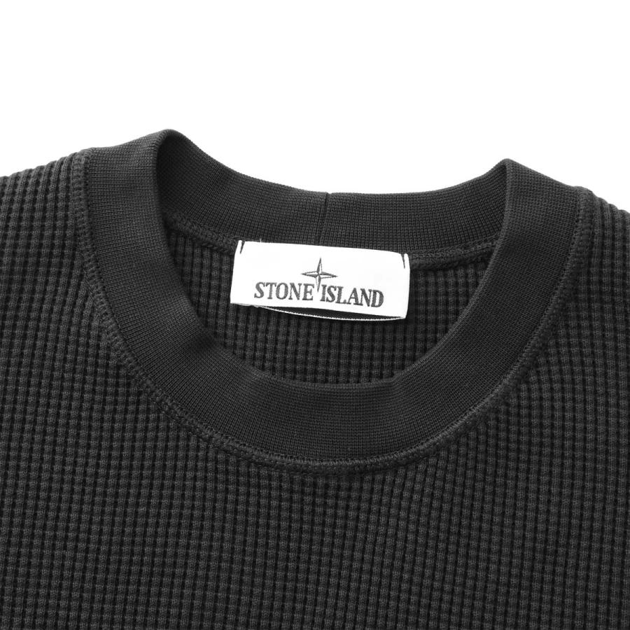 ストーンアイランド STONE ISLAND スウェットシャツ 6100056 ORGANIC COTTON WAFFLE FLEECE ブラック メンズ l1s156100056-s0044-v0029の画像