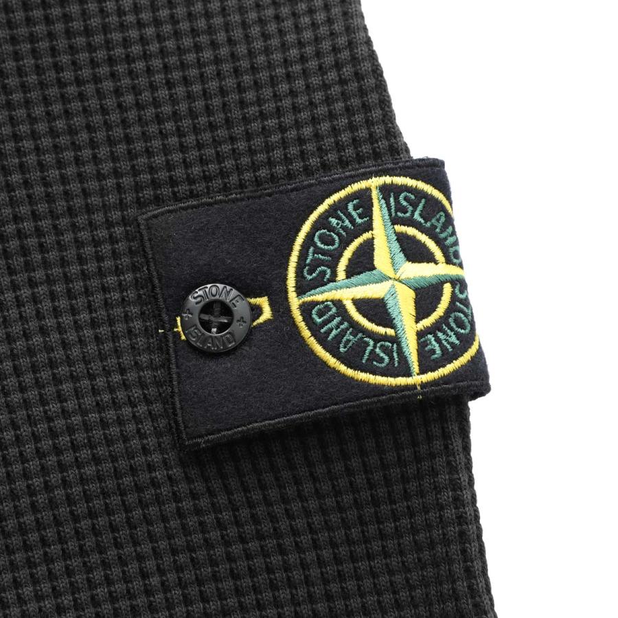 ストーンアイランド STONE ISLAND スウェットシャツ 6100056 ORGANIC COTTON WAFFLE FLEECE ブラック メンズ l1s156100056-s0044-v0029の画像
