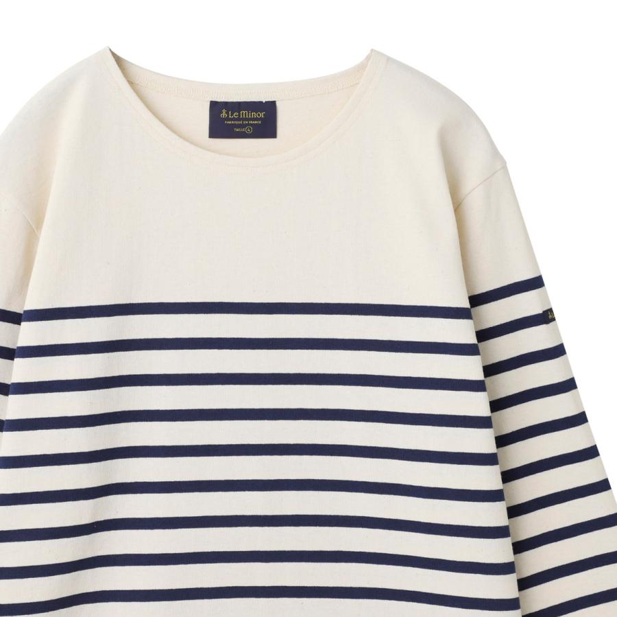 Le Minor（ルミノア） クルーネック 長袖カットソー ecru-marine