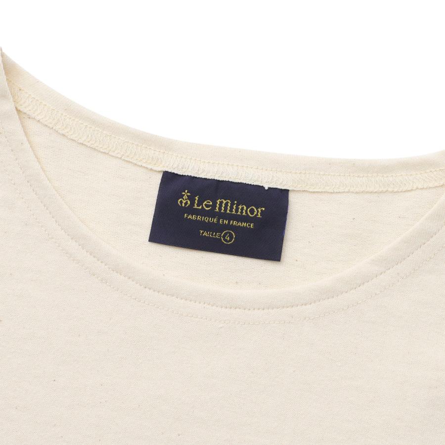 Le Minor（ルミノア） クルーネック 長袖カットソー ecru-marine