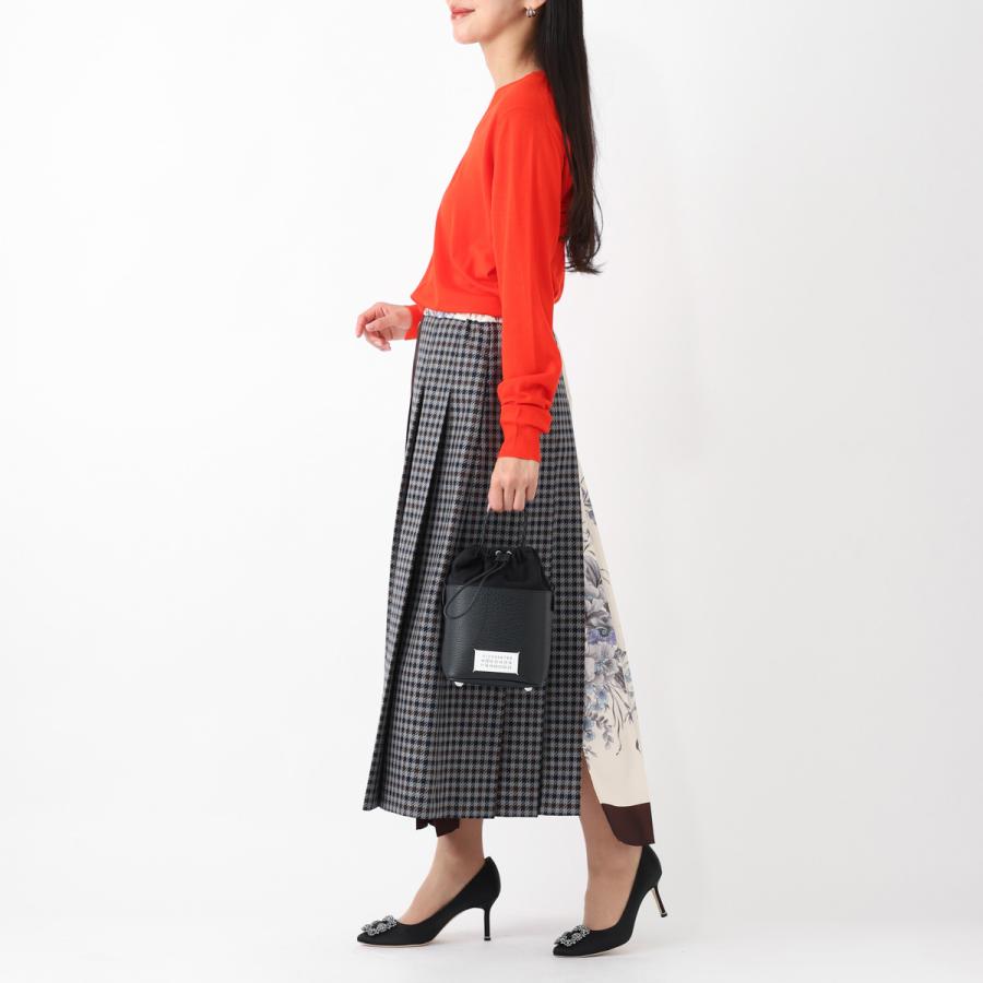 黒42新品 メゾン マルジェラ 再構築 プリーツ スカート