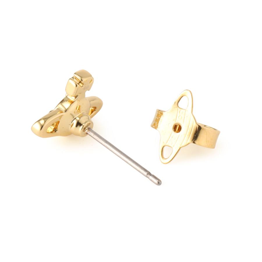 ヴィヴィアンウエストウッド Vivienne Westwood 両耳ピアス NANO SOLITAIRE EARRINGS ゴールド レディース 62010037-02r834-r834-gold-suncrystalの画像