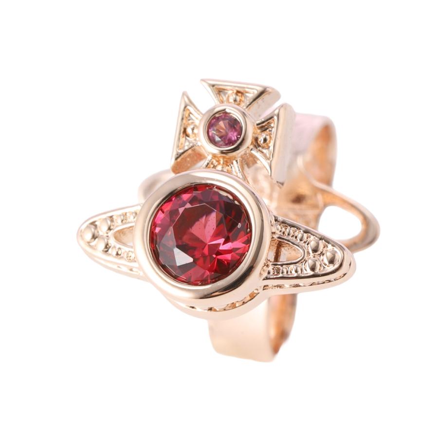 ヴィヴィアンウエストウッド Vivienne Westwood ピアス LONDON ORB EARRINGS ゴールド レディース 62010220-02g366-pinkgold-redczの画像