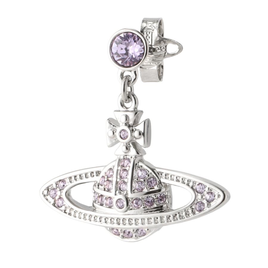 ヴィヴィアンウエストウッド Vivienne Westwood 両耳ピアス MINI BAS RELIEF DROP EARRINGS シルバー レディース 62020025-02p491-p491-platinum-violetcrystalの画像
