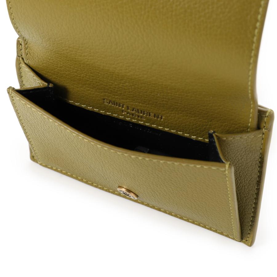 SAINT LAURENT サンローラン カードケース グリーン レディース 635264