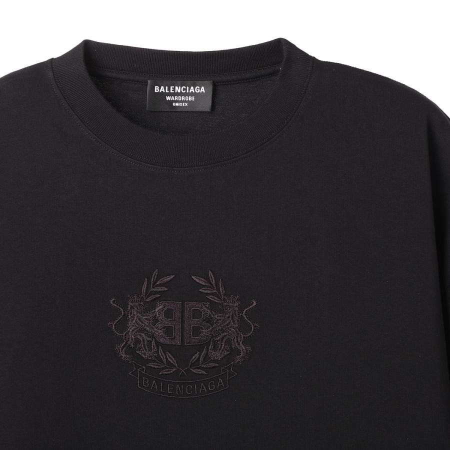 バレンシアガ BALENCIAGA クルーネック Tシャツ LION'S LAUREL LARGE FIT T-SHIRT ブラック メンズ