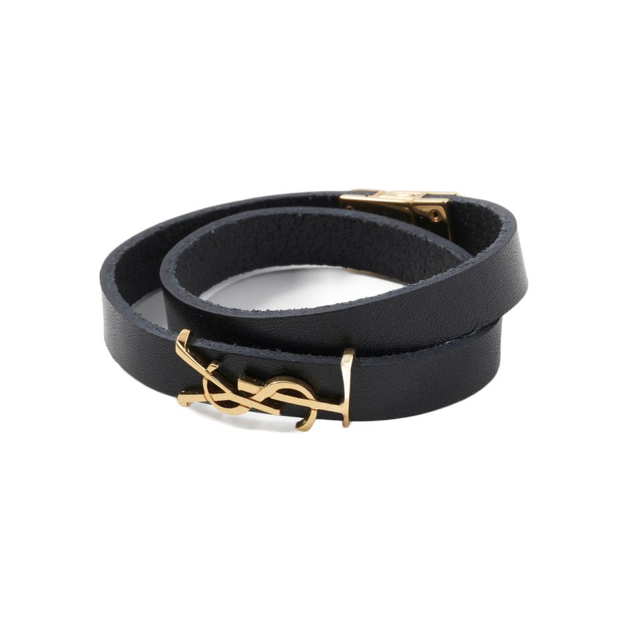 SAINT LAURENT サンローラン レザーブレスレット OPIUM ブラック