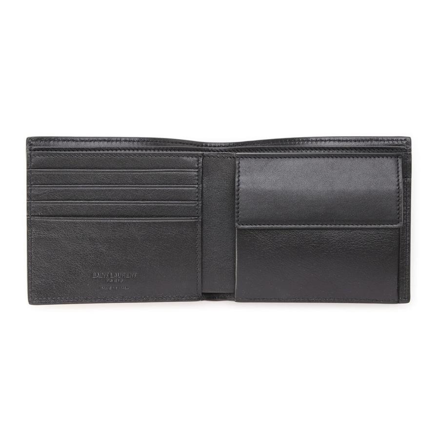 サンローラン SAINT LAURENT 2つ折り財布 小銭入れ付き ブラック メンズ 647152-18g1z-1000 ファッション メンズファッション 財布、帽子、ファッション小物