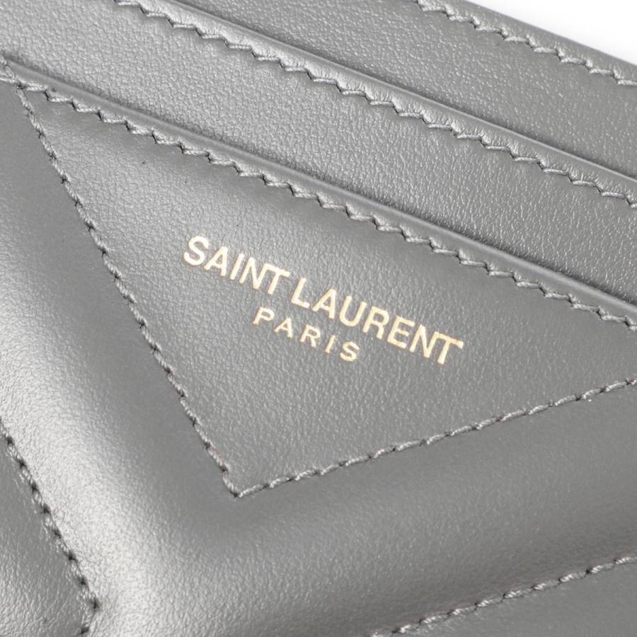 サンローラン SAINT LAURENT カードケース グレー レディース 650954