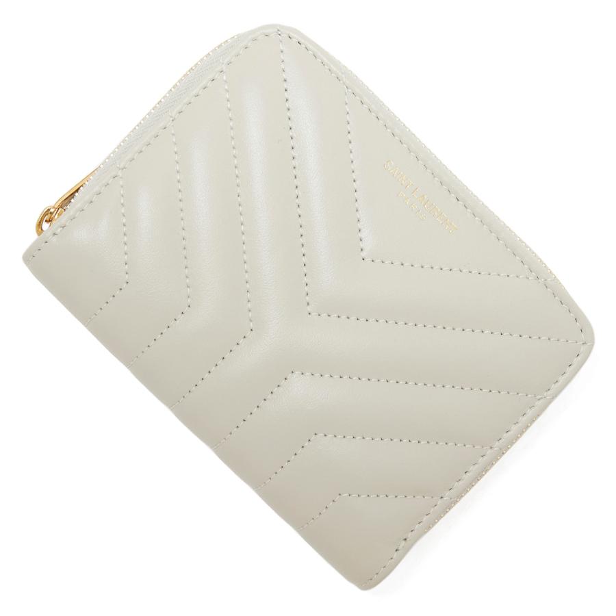 サンローラン 二つ折り財布 キャビアスキン レザー ホワイト　YSL サンローラン 二つ折り財布 キャビアスキン レザー ホワイト YSL