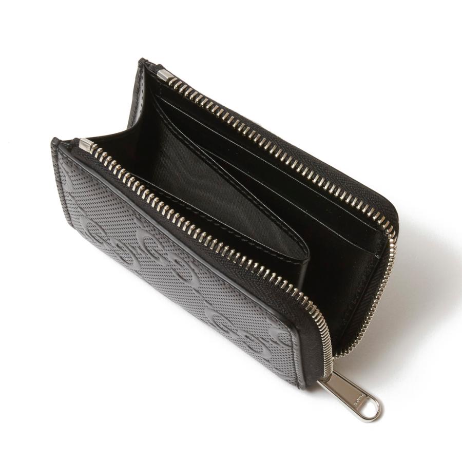 GUCCI グッチ ラウンドファスナー 財布 GG Emboss ブラック
