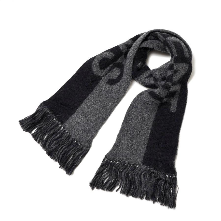 SAINT LAURENT サンローラン ニットマフラー ブラック メンズ 668797