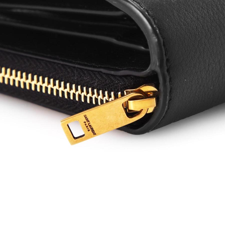 サンローラン 2つ折り財布 ブラックⅹゴールド サンローラン SAINT LAURENT 二つ折り長財布 レディース 長財布