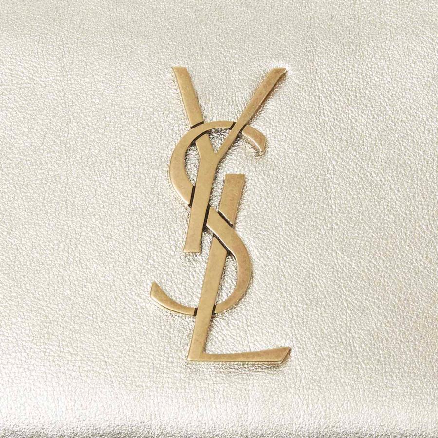 SAINT LAURENT サンローラン 2つ折り財布 小銭入れ付き ゴールド