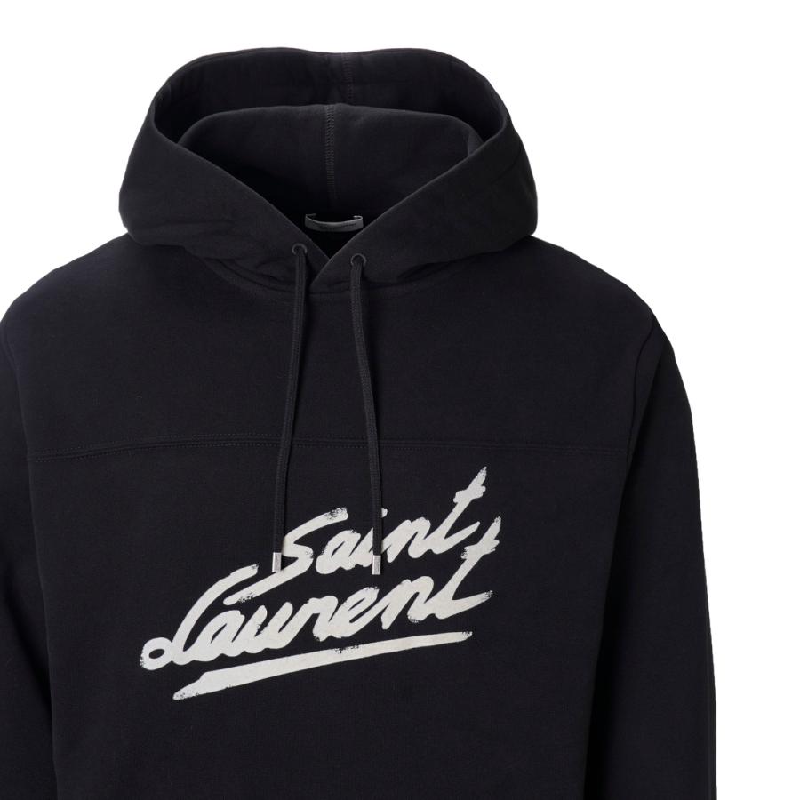 サンローランSAINT LAURENT ロゴプリントフードスウェットパーカー黒M Saint Laurent logo-print Hoodie | Black | FARFETCH CA