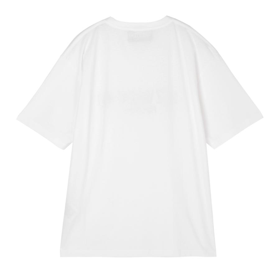 ヴァレンティノガラヴァーニ VALENTINO GARAVANI クルーネックTシャツ COTTON T-SHIRT WITH CHEZ VALENTINO PRINT ホワイト メンズ 6v3mg16papg-a03の画像