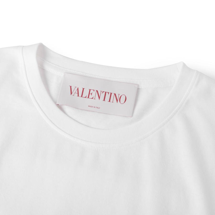 ヴァレンティノガラヴァーニ VALENTINO GARAVANI クルーネックTシャツ COTTON T-SHIRT WITH CHEZ VALENTINO PRINT ホワイト メンズ 6v3mg16papg-a03の画像