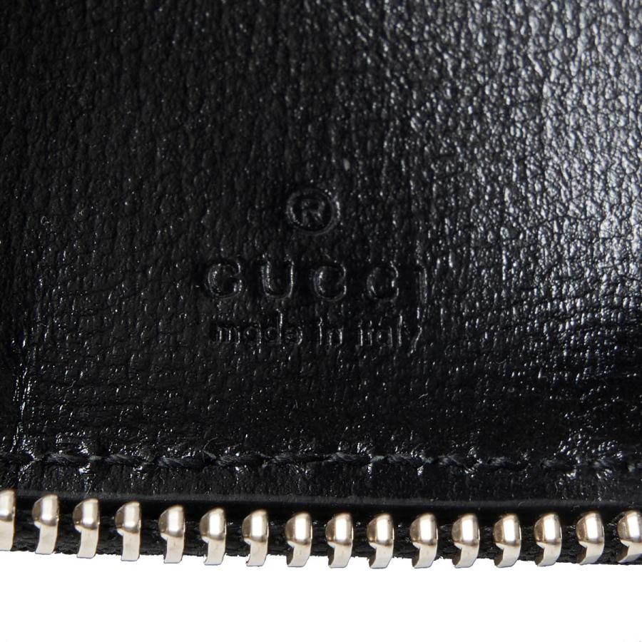 【激レア 美品】グッチ　ジッピーウォレット　ロゴプリント　レザー　ブラック GUCCI グッチ キーフック付き ジップウォレット ブラック メンズ