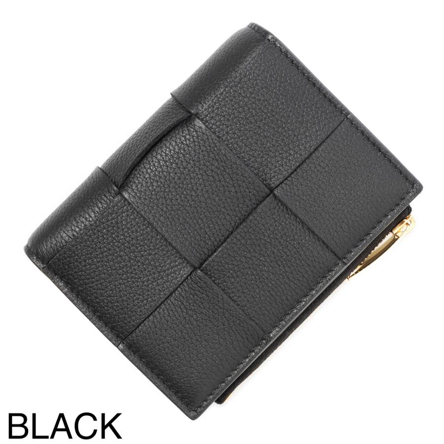 ボッテガヴェネタ　二つ折り財布 ブラックレザー　小銭入れつき BOTTEGA VENETA ボッテガヴェネタ 2つ折り財布 小銭入れ付き