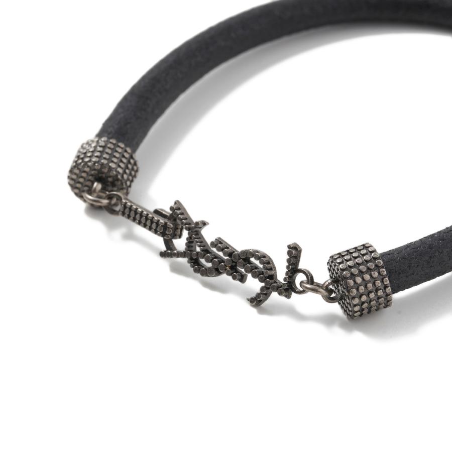 SAINT LAURENT サンローラン レザーブレスレット OPIUM ブラック