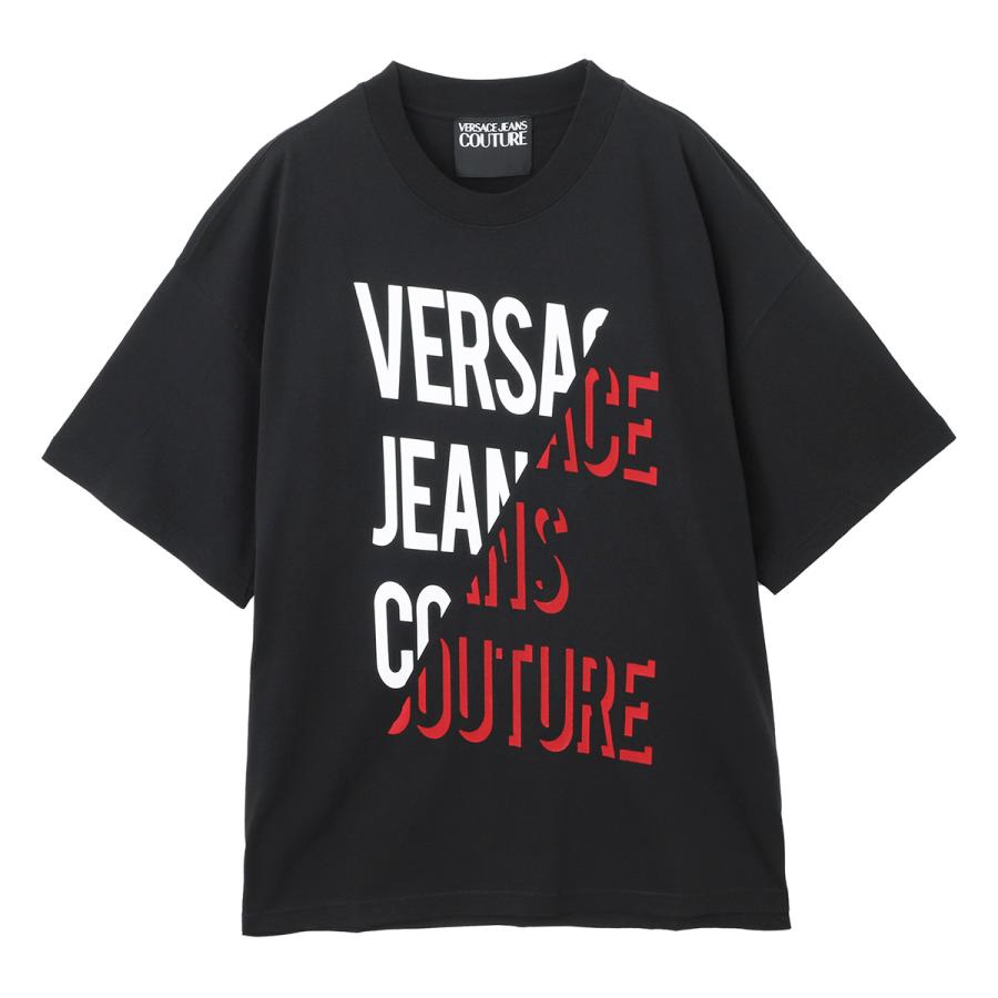 VERSACE ヴェルサーチェ JEANS COUTURE クルーネックTシャツ ブラック 