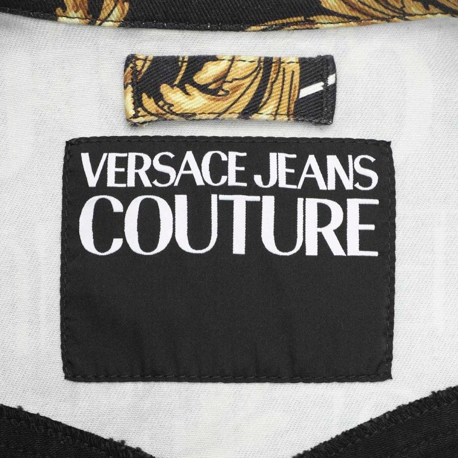 VERSACE ブラック デニムジャケット ロゴ クロップ デニム ジャケット
