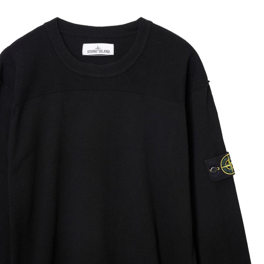 STONE O フード付き黒ニットセーター STONE O フード付き黒ニットセーター STONE ISLAND（ストーン