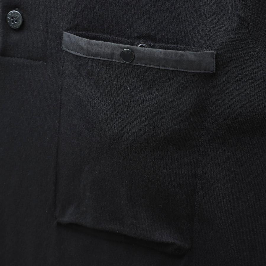 STONE ISLAND（ストーン アイランド） 長袖ニットポロシャツ ブラック