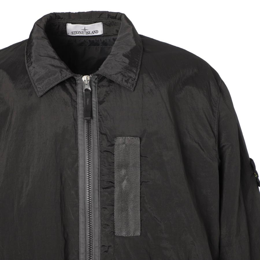 ストーンアイランドSTONE ナイロンメタル中綿モッズコート黒Ｌ STONE ISLAND（ストーン アイランド） 中綿入りブルゾン ブラック