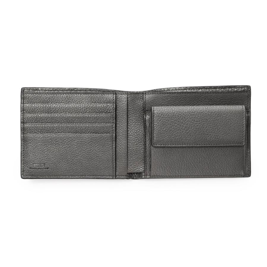 FENDI フェンディ 2つ折り財布 小銭入れ付き グレー メンズ 7m0001  
