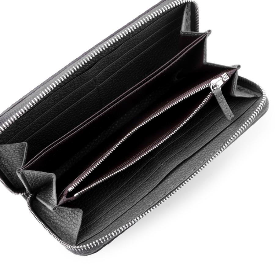 現行/美品 フェンディ マイクロ FF ラウンドファスナー 長財布 黒 グレー 現行/美品 フェンディ マイクロ FF ラウンドファスナー 長財布