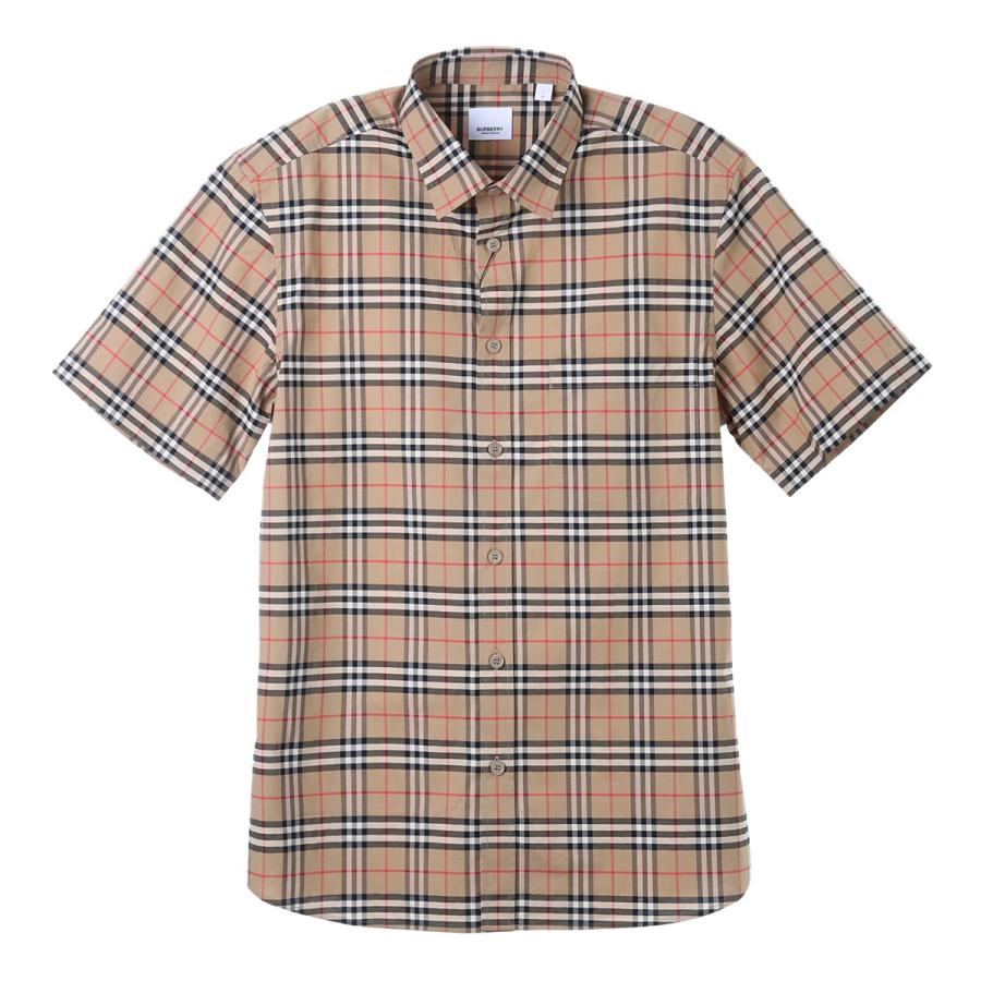 バーバリー BURBERRY 半袖シャツ SHORTSLEEVE SMALLSCALECHECK STRETCH COTTON SHIRT