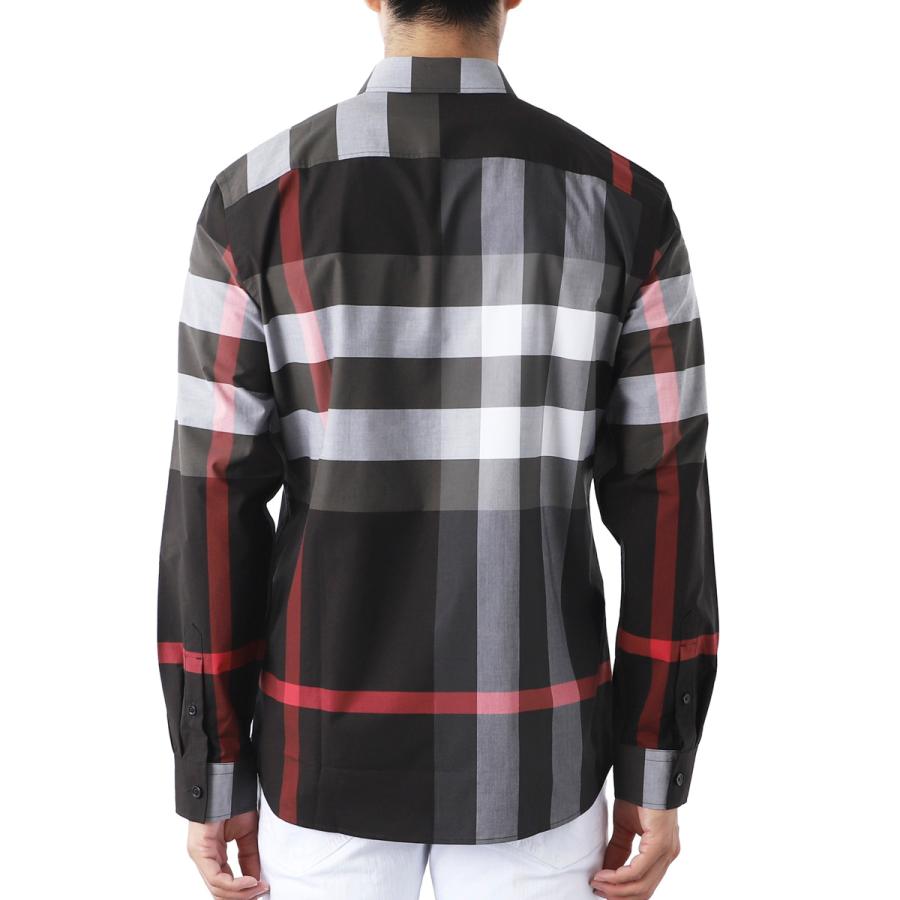 Burberry バーバリー　長袖シャツCharcoal-grey Lサイズ BURBERRY（バーバリー） 長袖レギュラーカラーシャツ SOMERTON グレー