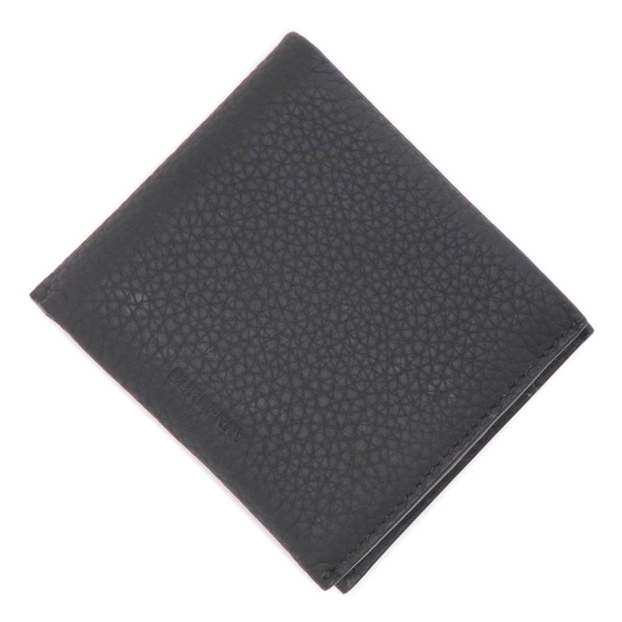 【極美品】BURBERRY ブラック 本革 二つ折り財布 BURBERRY（バーバリー） BURBERRY 2つ折り財布 小銭入れ付き ブラック