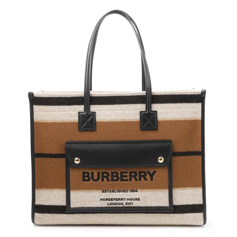 バーバリー BURBERRY トートバッグ LL MD POKET DTL TOTE ブラウン