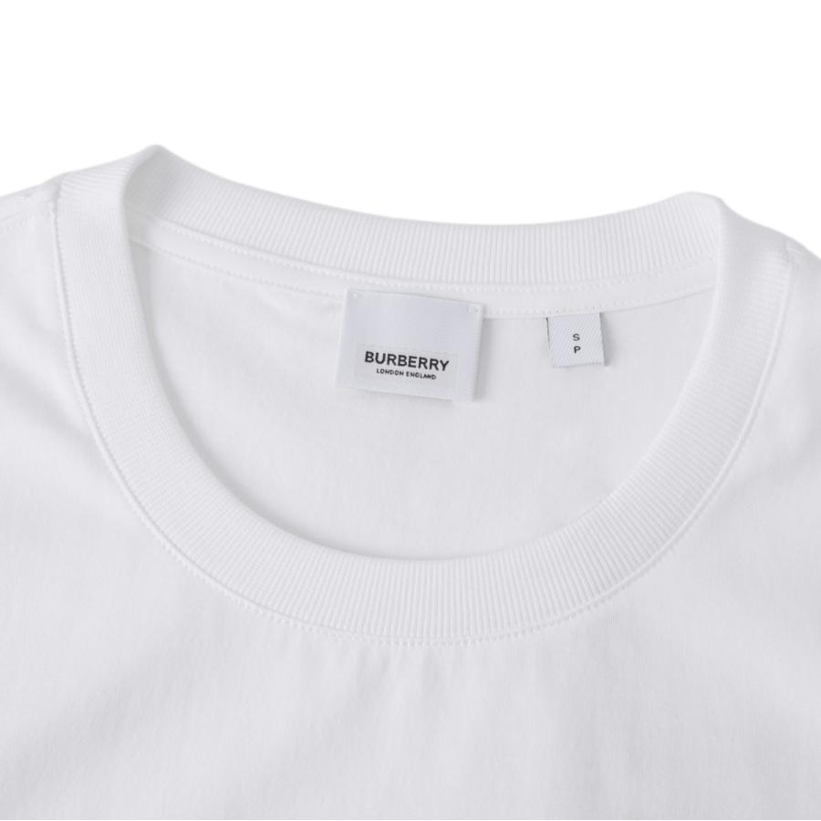 美品BURBERRY クルーネック半袖Tシャツ ホワイト BURBERRY バーバリー クルーネック半袖Tシャツ ホワイト メンズ