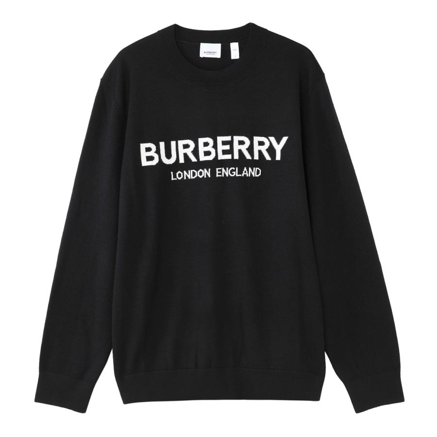 バーバリー BURBERRY クルーネックニット LOGO INTARSIA WOOL BLEND SWEATER ブラック メンズ 8054896-black｜mb-y｜02