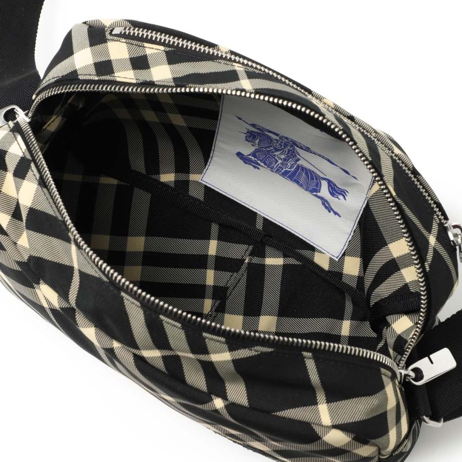 BURBERRY ボディバッグ 白と黒のストライプ バーバリー ボディバッグ メンズ ブランド BURBERRY 8051849 ブラック