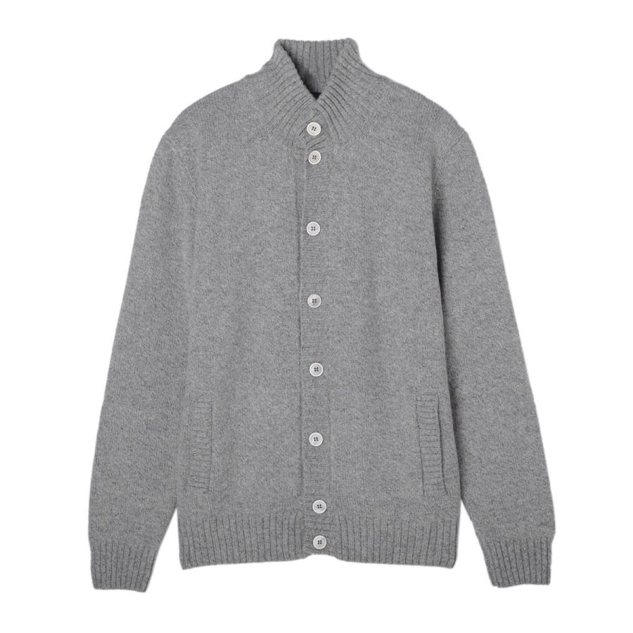 ザノーネコットンニットカーディガン大きいサイズ50グレー