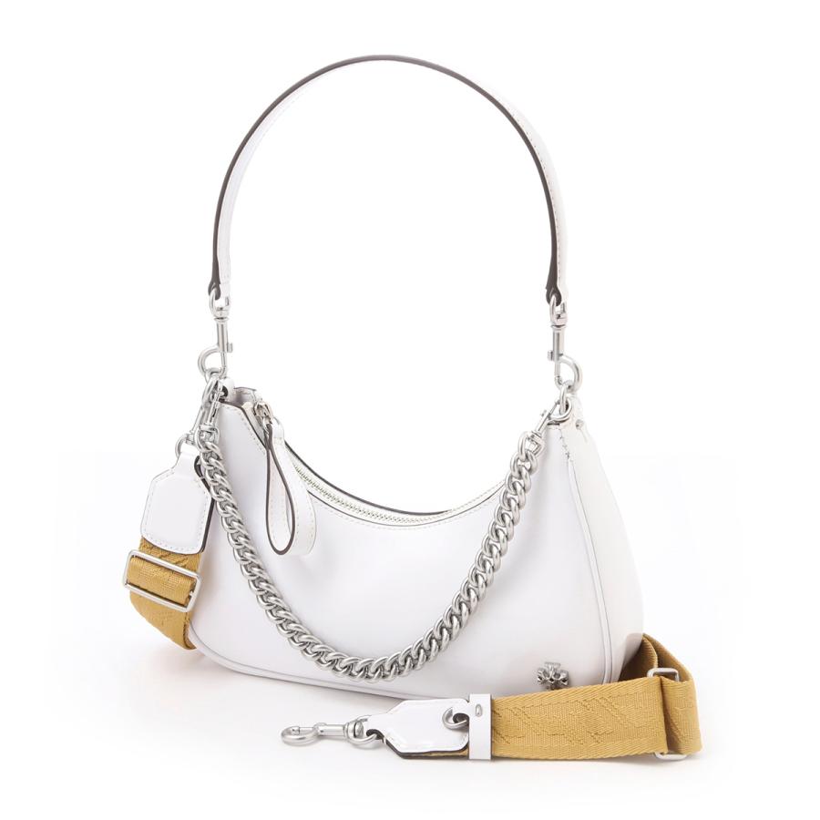 Tory Burch ホワイト　ハンドバッグ　ショルダーベルト付き【新品】 キラ ダイヤモンドキルト グロメット イーストウエスト