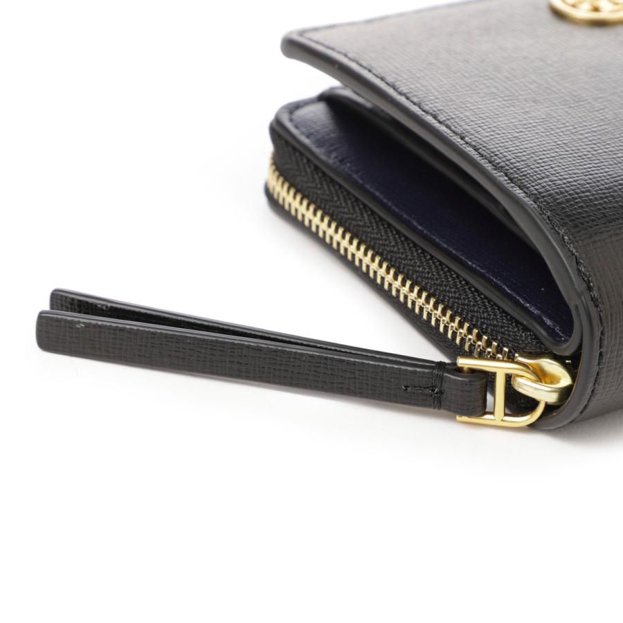 TORY BURCH（トリーバーチ） TORY BURCH 2つ折り財布 小銭入れ付き ROBINSON ブラック レディース 88731 ...