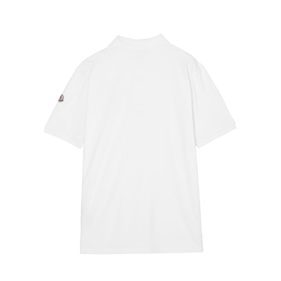 ★【新品・未使用】MONCLER モンクレール半袖ポロシャツ ホワイト L MONCLER モンクレール 半袖ポロシャツ 白×グレー 襟・袖口ライン