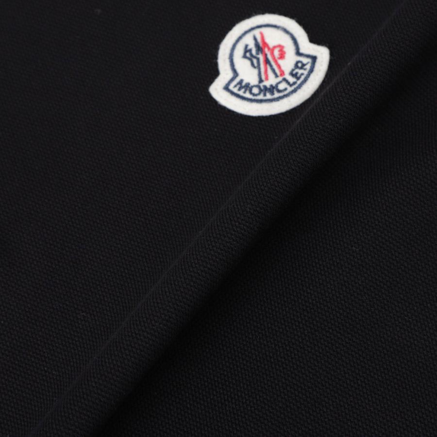 モンクレール ポロシャツ MONCLER 半袖 メンズ ブラック ホワイト ロゴ 刺繍 コットン 8a00020-899ur-999の画像