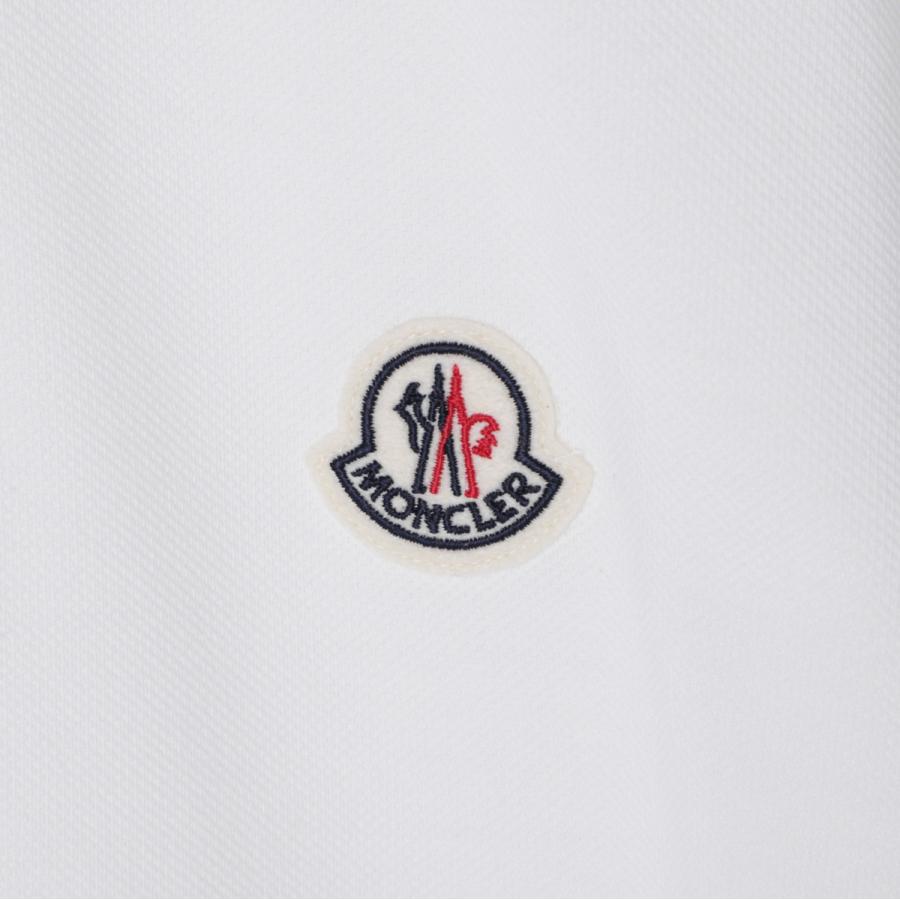 美品⭐️ MONCLER モンクレール　ポロシャツ　ホワイト　 ロゴ　L MONCLER モンクレール ポロシャツ ホワイト メンズ 8a00020